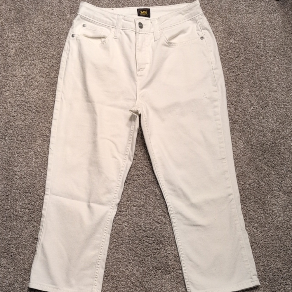 Lee Women's White Cropped Jeans